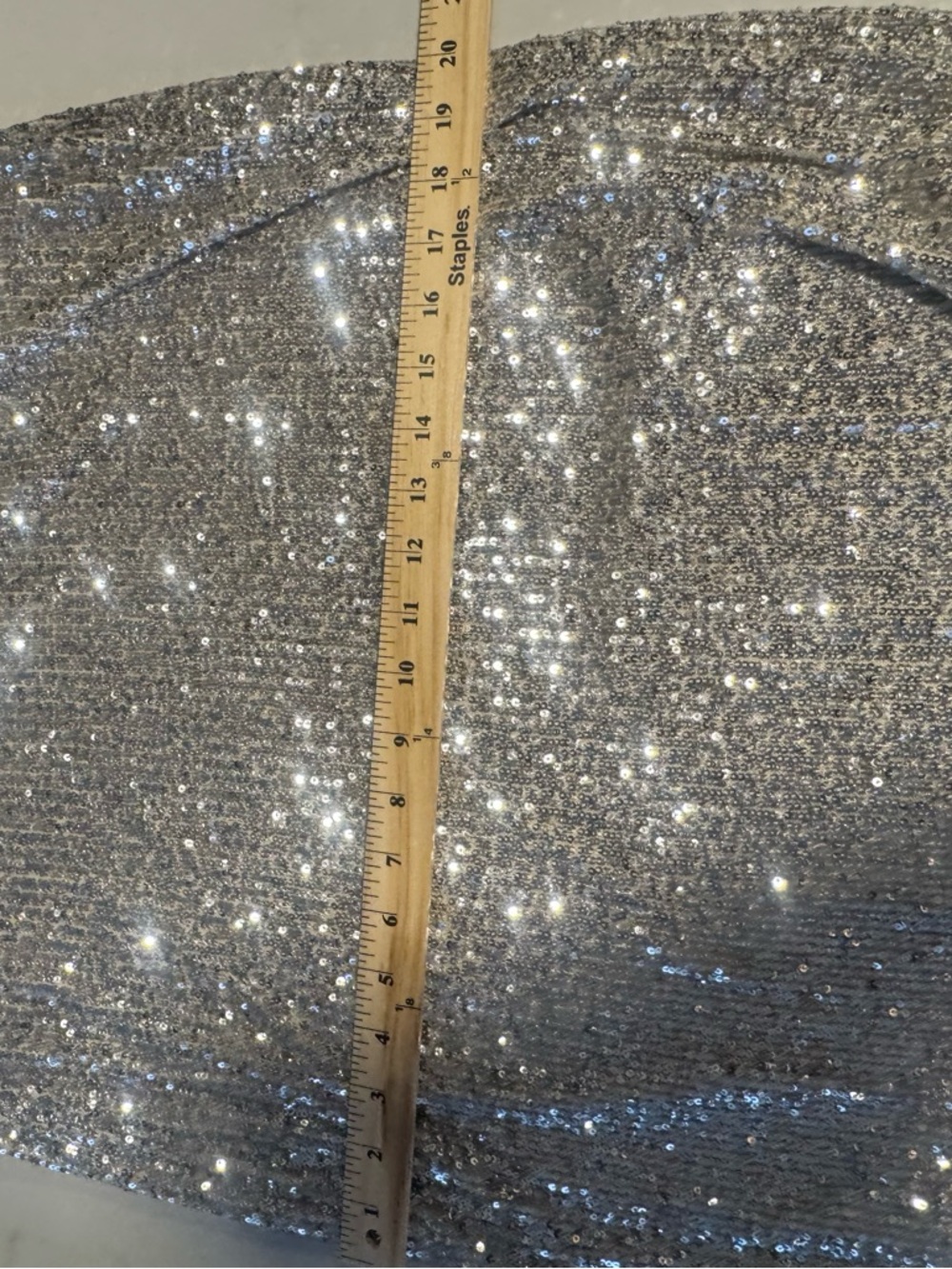Cable & Gauge Silver Sequin Pencil Skirt Midi Stretch Lined - Picture 5 of 9